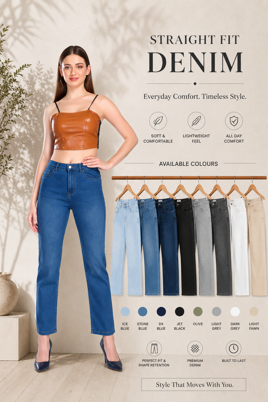 Straight Fit - Power Lycra Denim