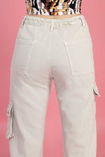 Straight Fit Cargo - Cream