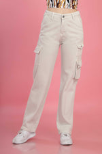 Straight Fit Cargo - Cream