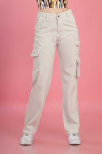 Straight Fit Cargo - Cream