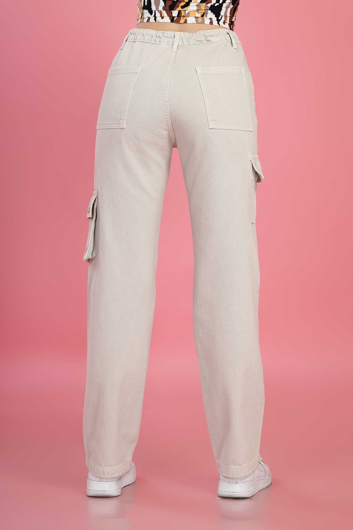 Straight Fit Cargo - Cream