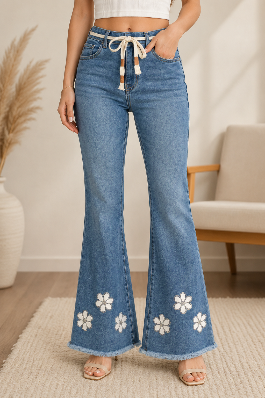 Floral Bootcut Denim