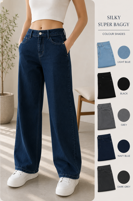 Wide Leg Silky Denim
