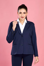 Formal Blazer - Navy Blue - Stretchable Soft Fabric.