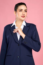 Formal Blazer - Navy Blue - Stretchable Soft Fabric.