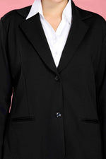 Formal Blazer - Jet Black - Stretchable Soft Fabric.